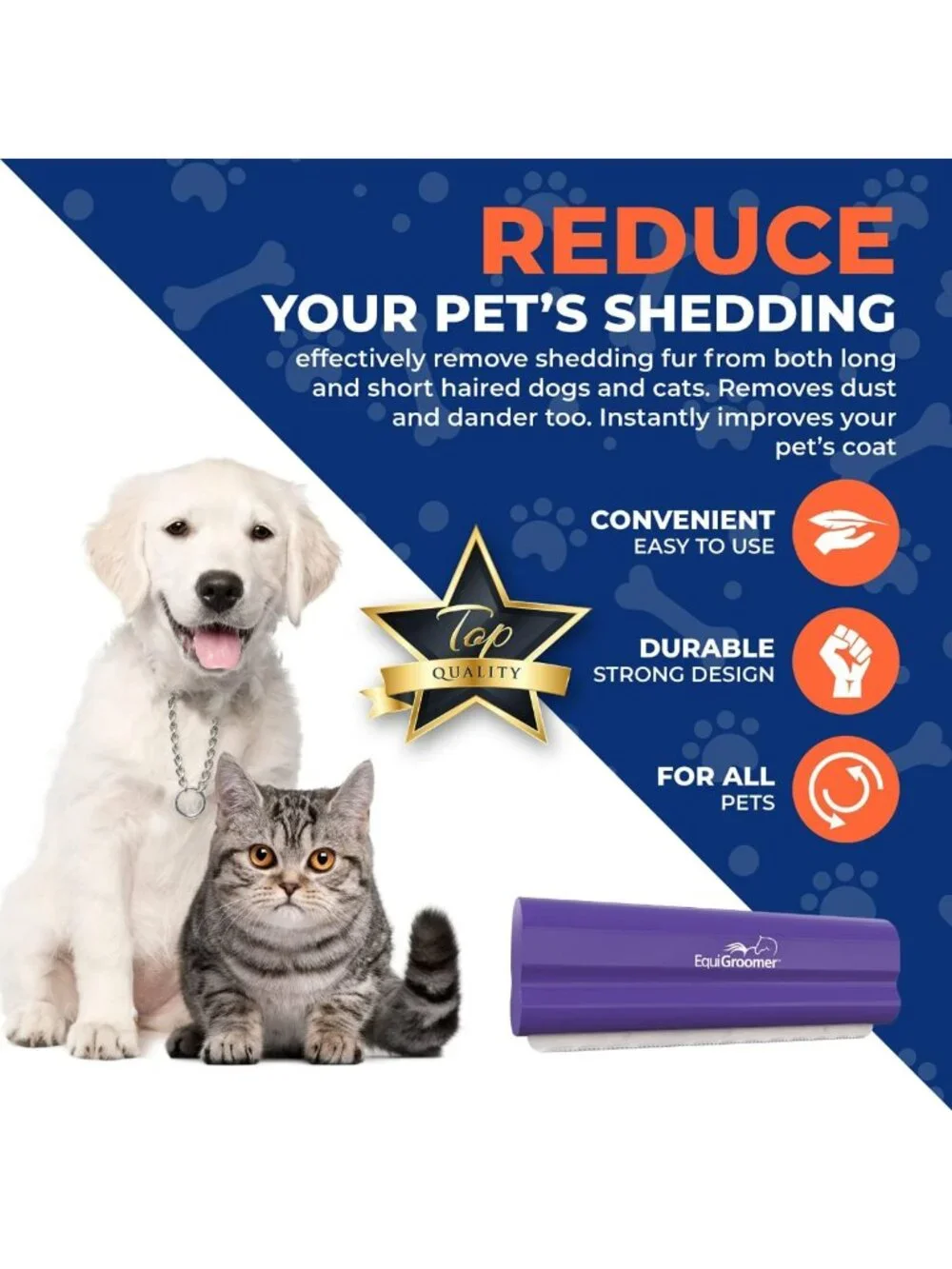 5-Inch Undercoat Deshedding Brush for Dogs & Cats - Pet Grooming Tool, Purple